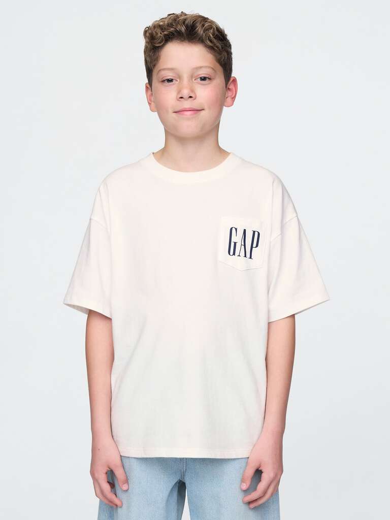 T-shirt bianca in puro cotone GAP Kids
