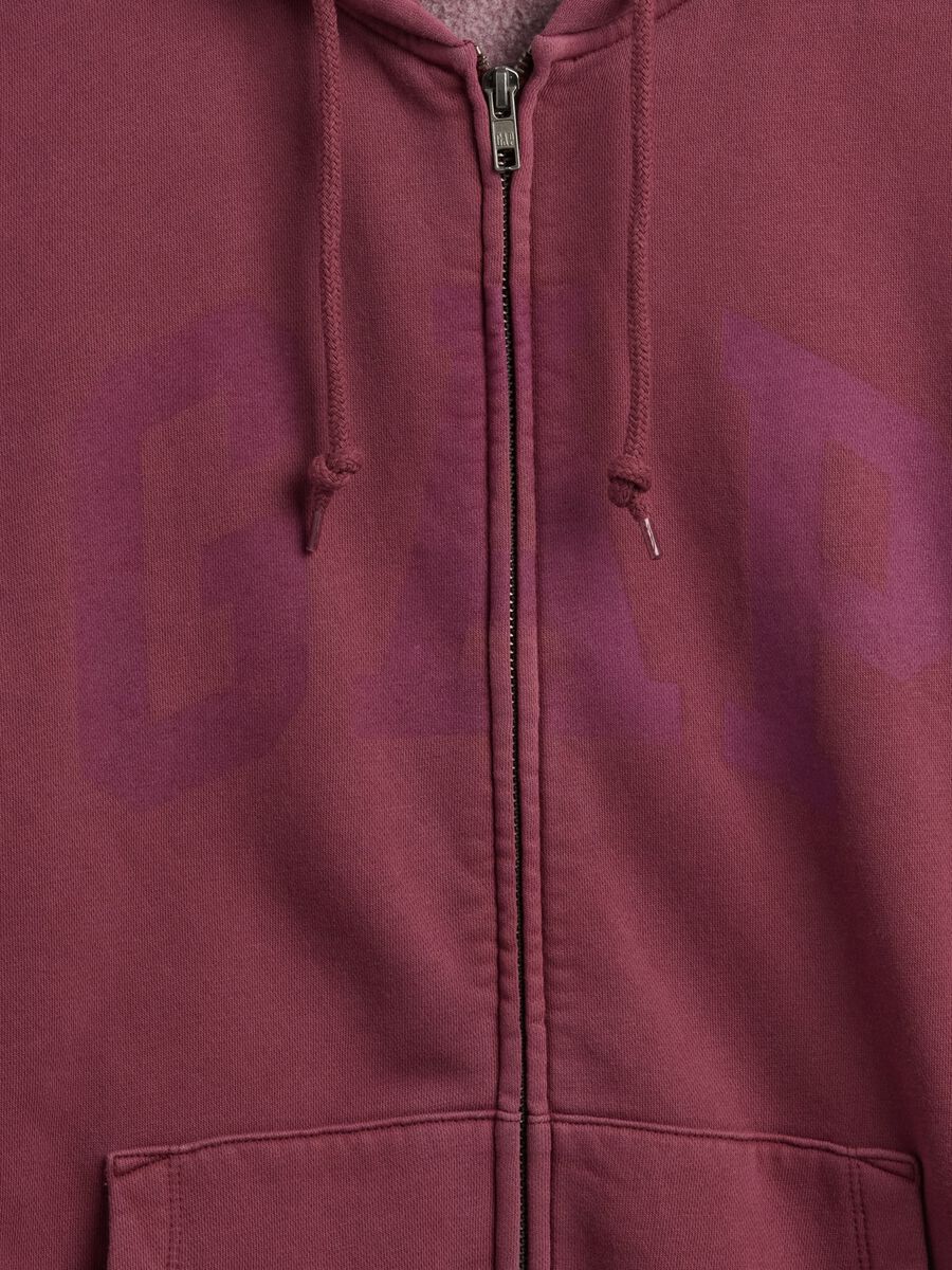 Felpa rosso full zip Uomo_4