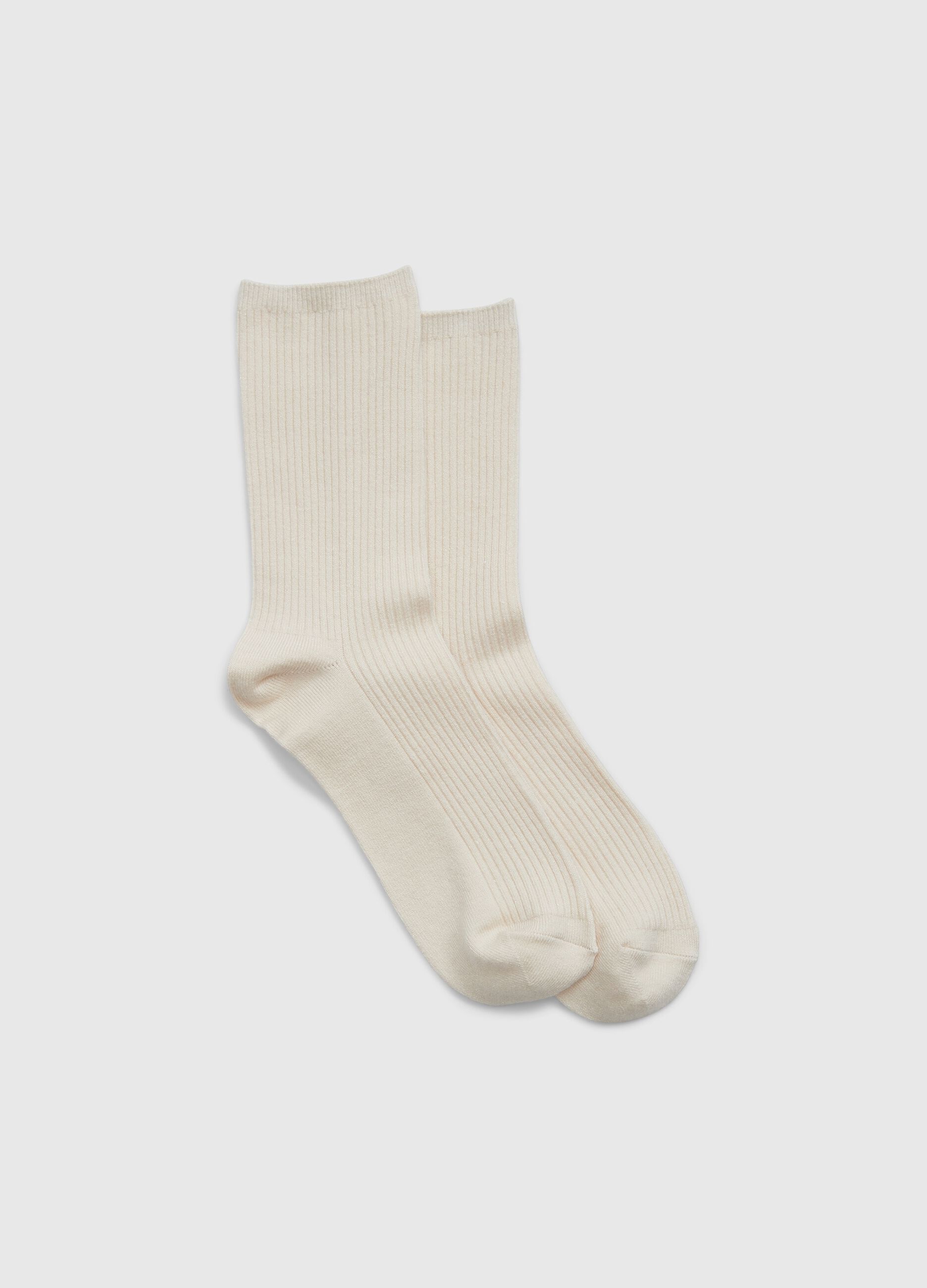 Short ribbing socks with lurex