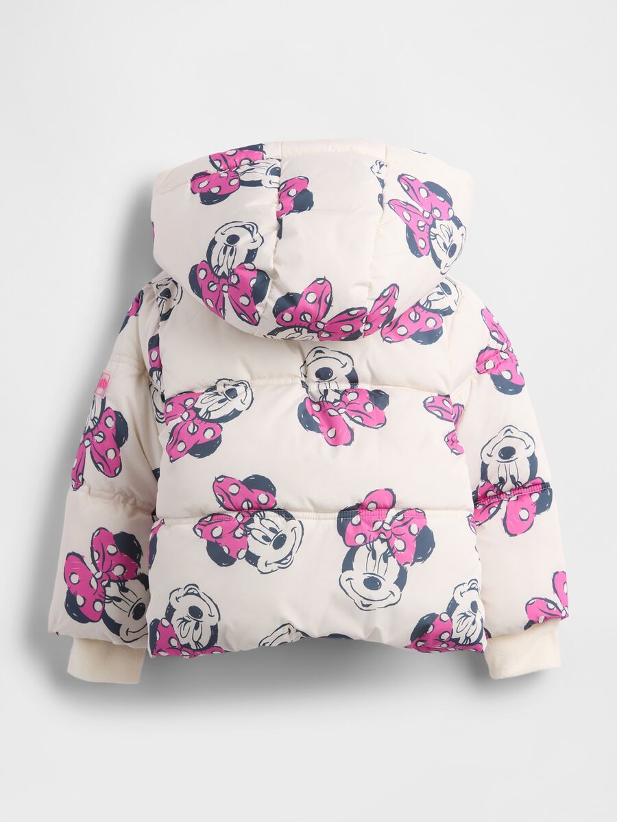 Beige Padded Jacket with Disney Print Girl_1
