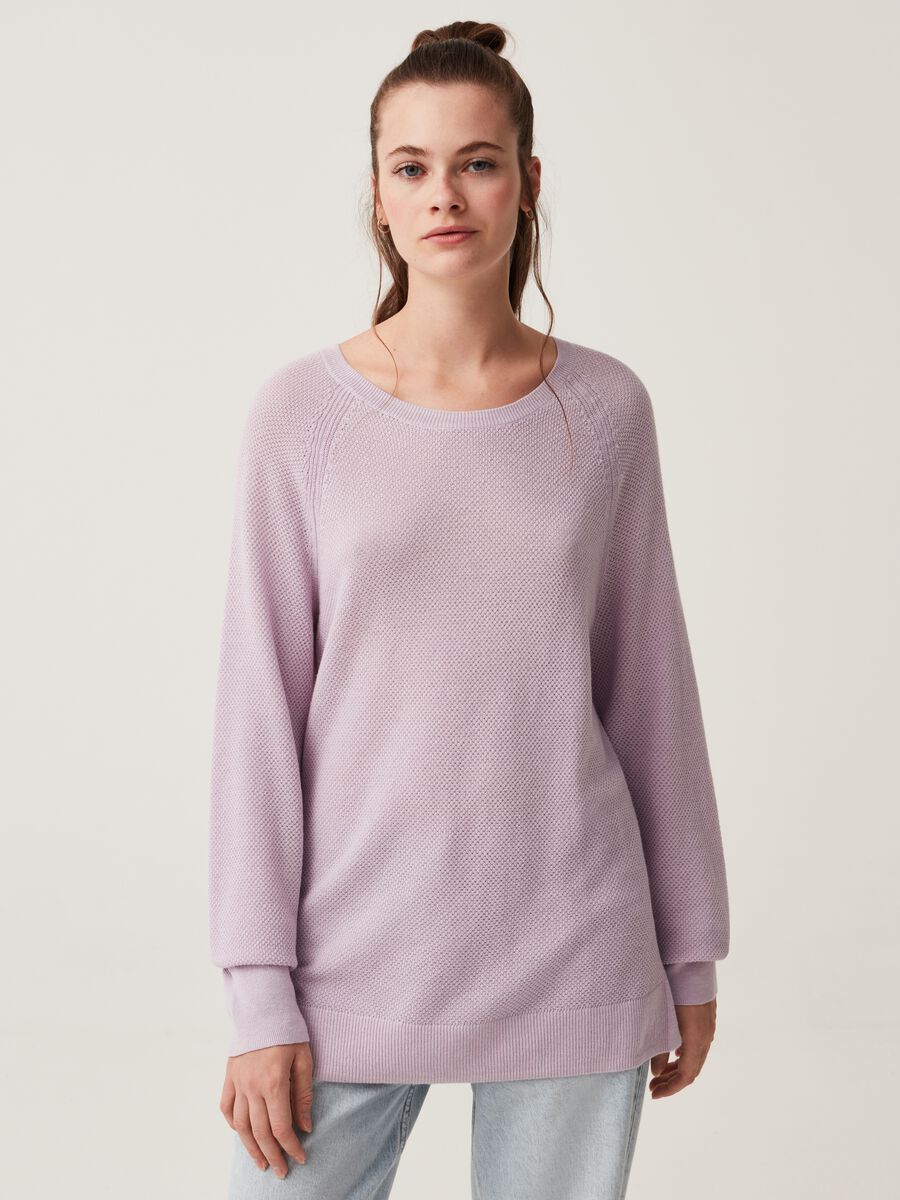 Pullover lungo con maniche raglan Donna_1