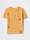 T-shirt gialla con stampa succo d'arancia