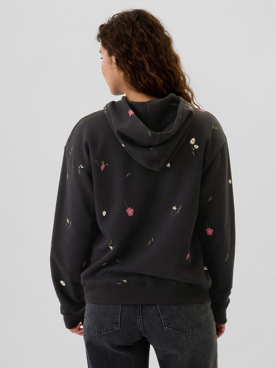 Felpa a fiorellini con ricamo logo Donna_2