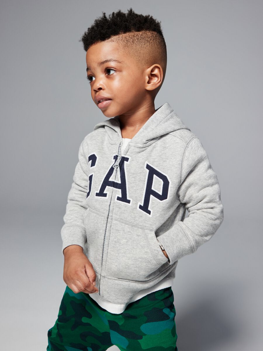 Full-zip hoodie with logo patch Newborn Boy_0