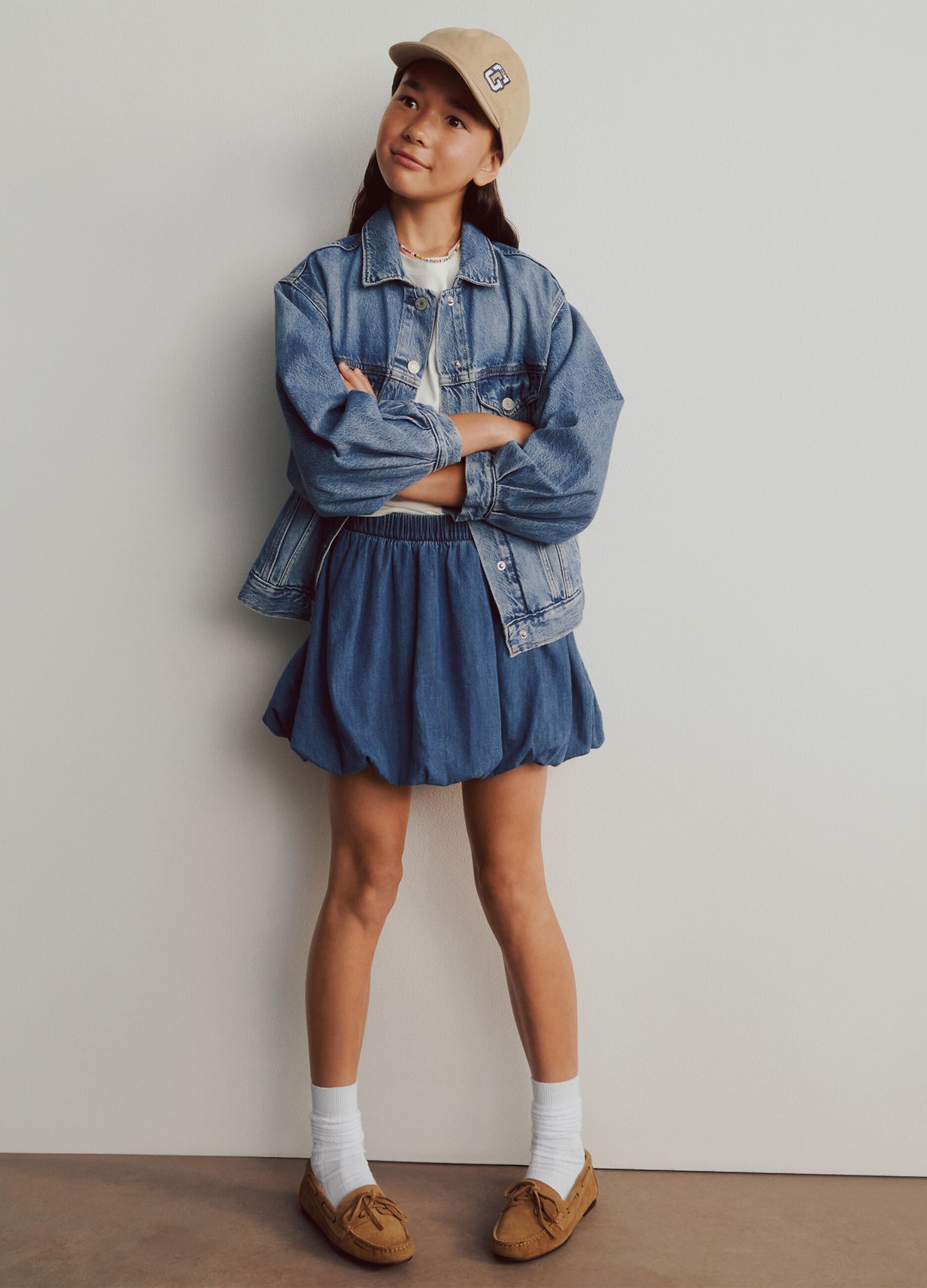 Gonna denim corta per bambina_2