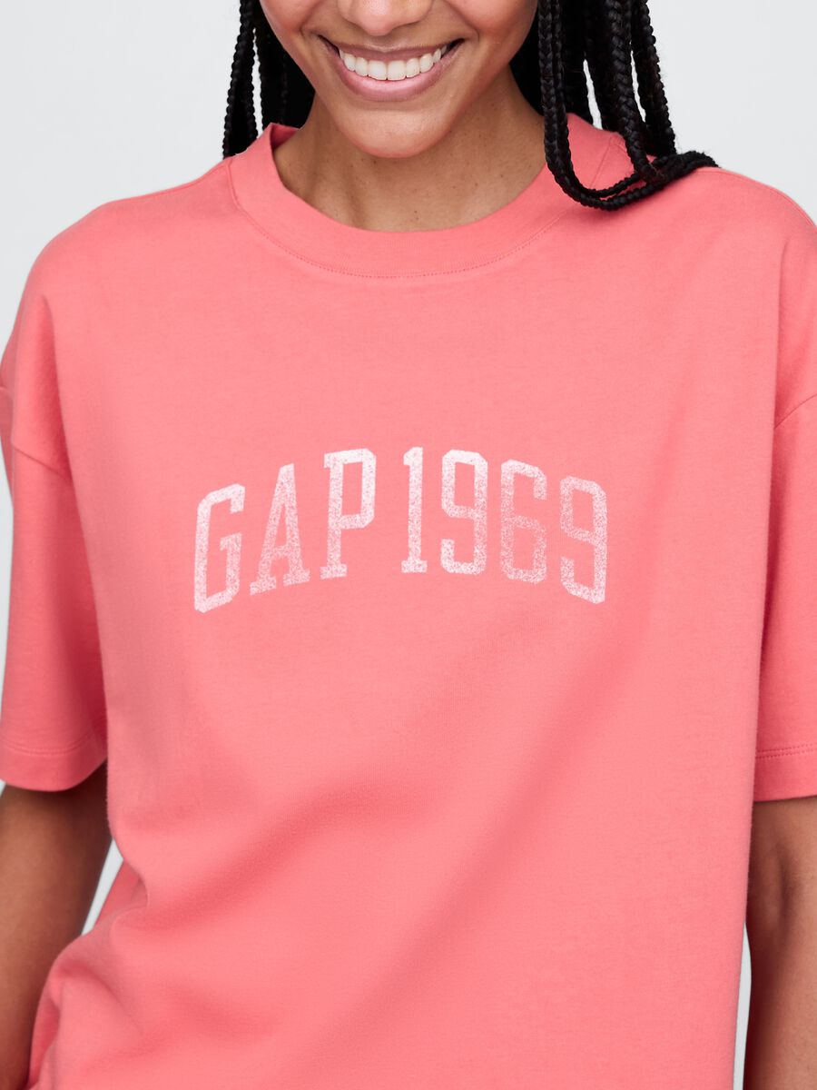 T-shirt rosa a maniche corte in cotone Gap Donna_3