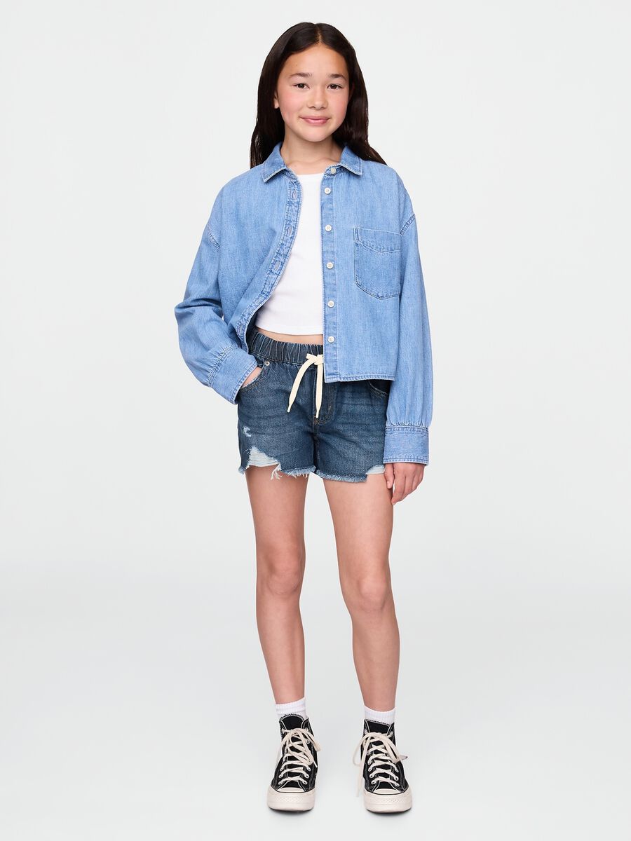 Shorts in denim Bambina_0