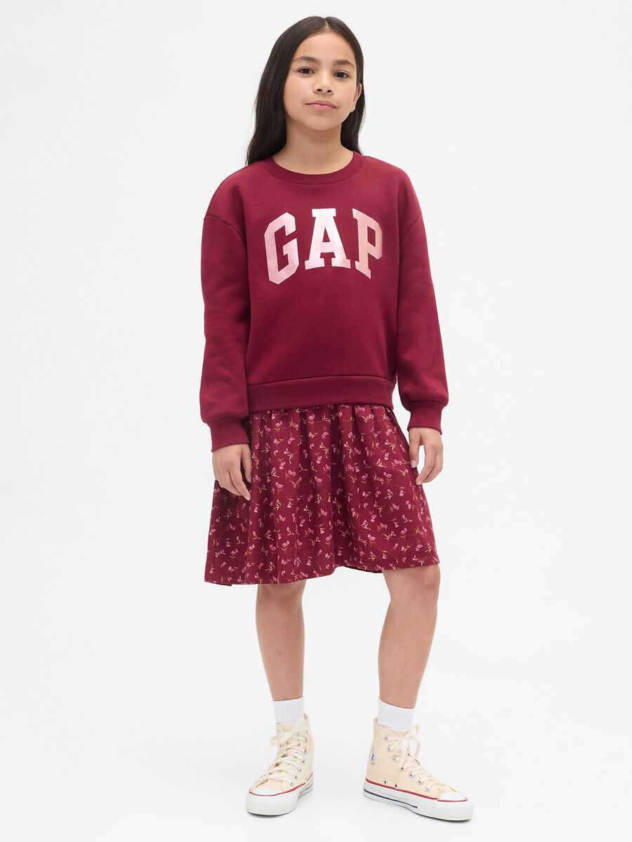 Vestito rosso per bambina con scollo rotondo Bambina_0