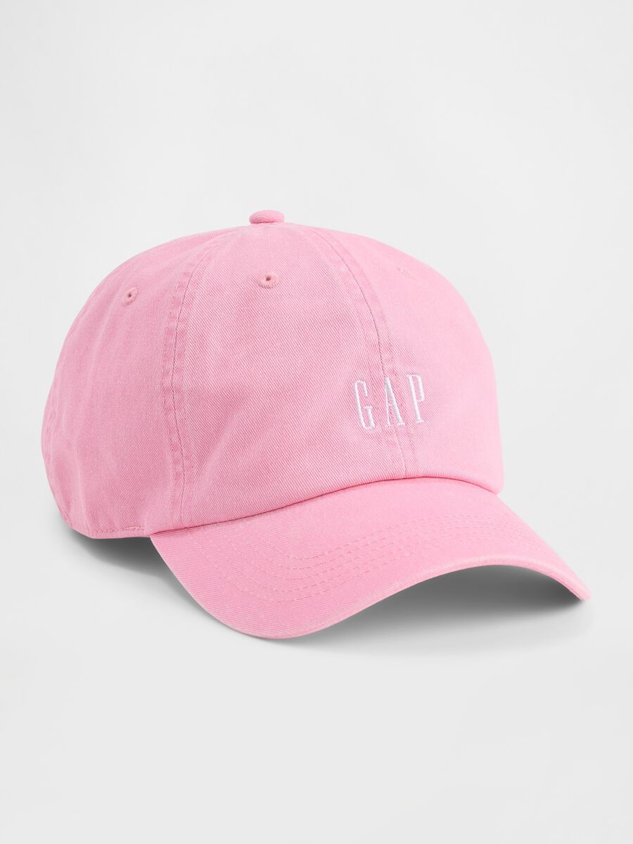 Pink pure cotton baseball cap with logo Man_0
