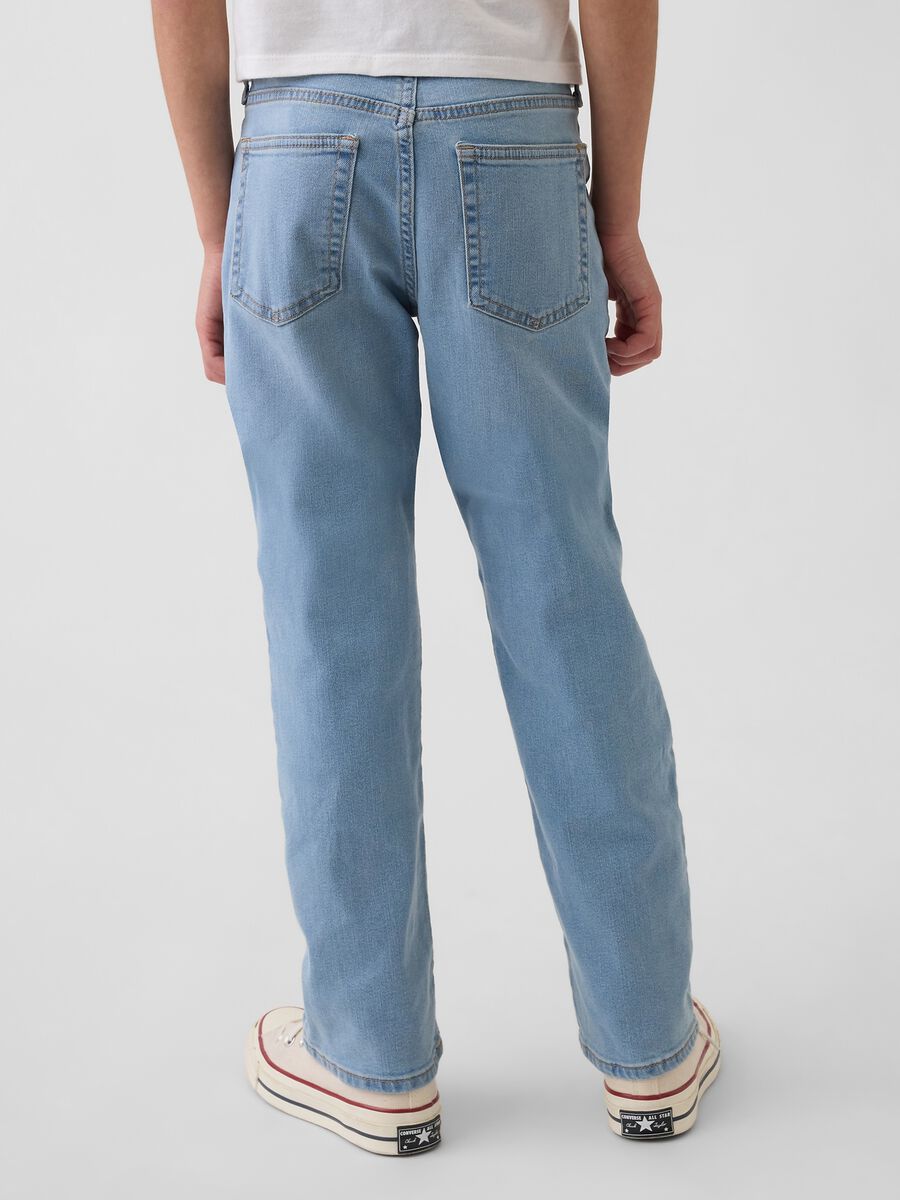 Children's regular fit blue denim stretch cotton trousers Boy_2