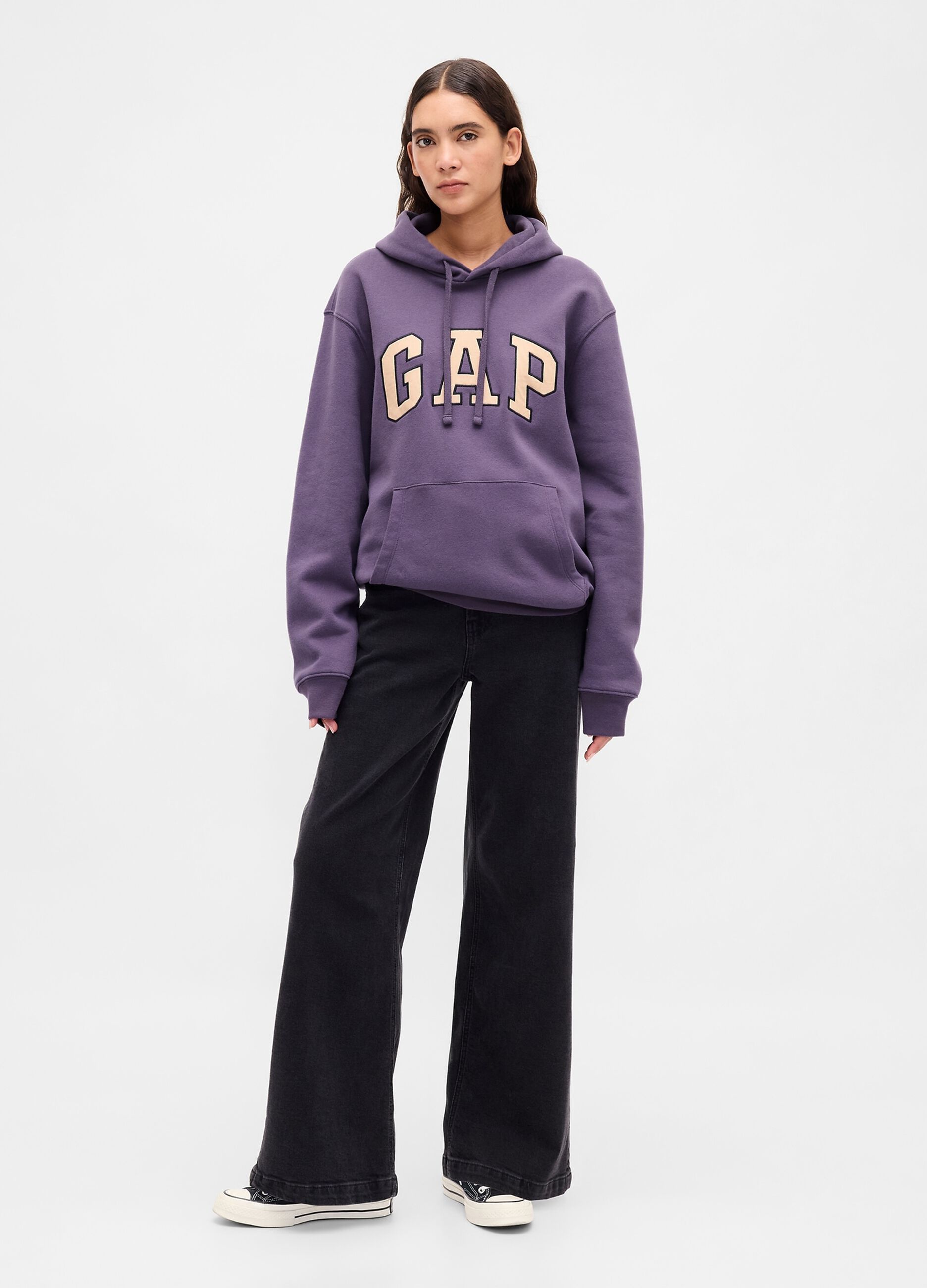 Felpa con cappuccio e logo