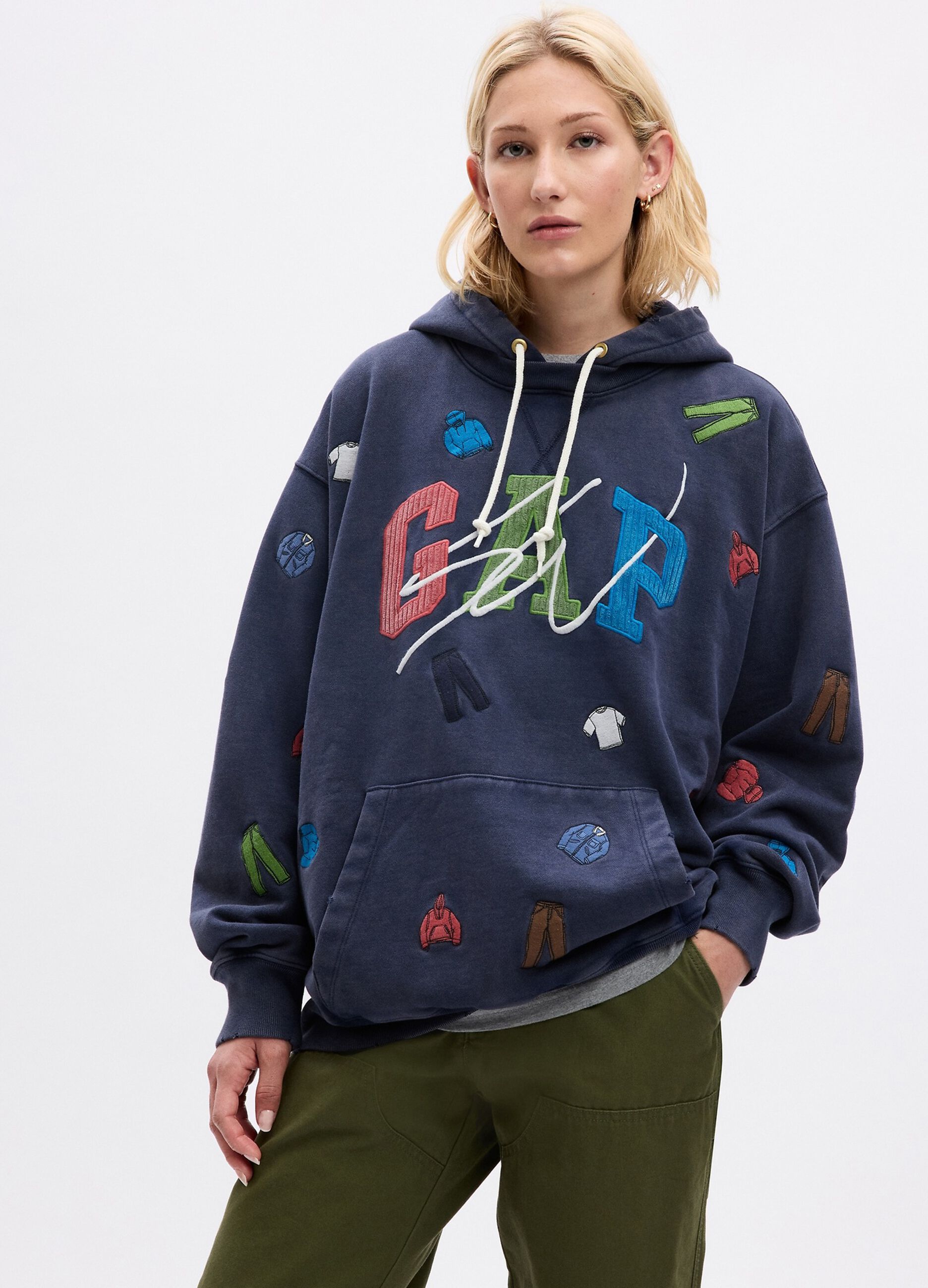 Sweatshirt with hood and all-over Sean Wotherspoon embroidery_1