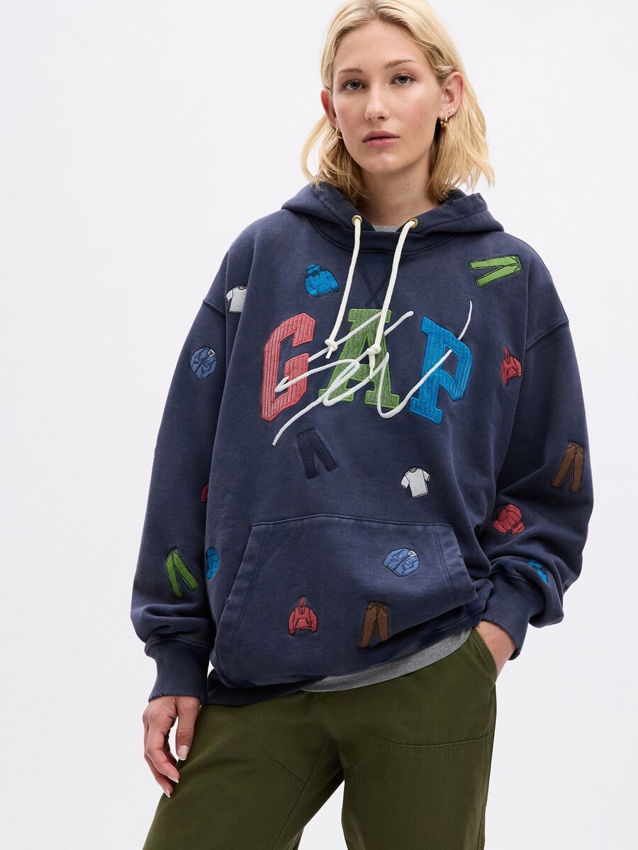 Sweatshirt with hood and all-over Sean Wotherspoon embroidery Woman_1