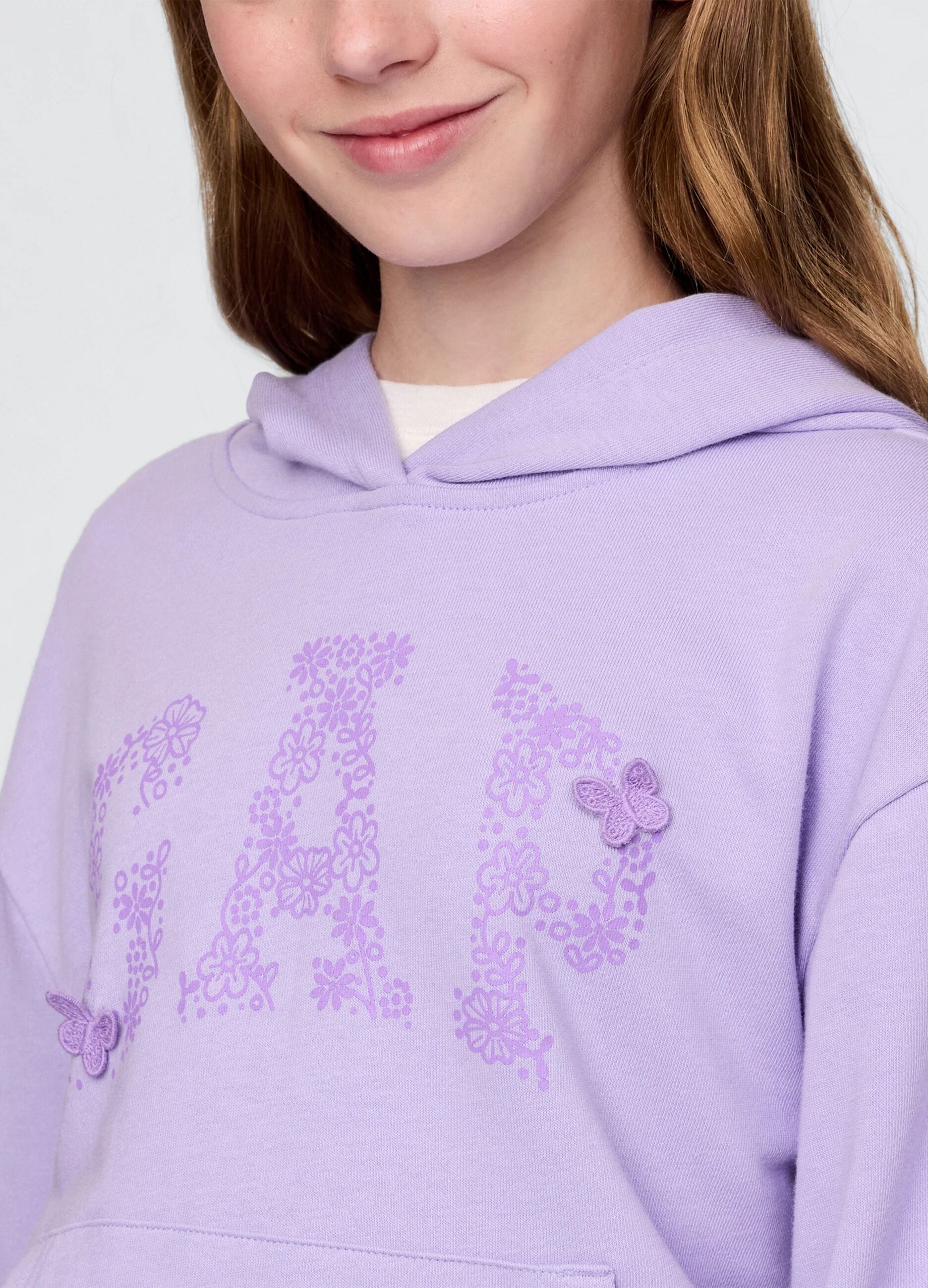 Felpa lilla con cappuccio stampa logo_3