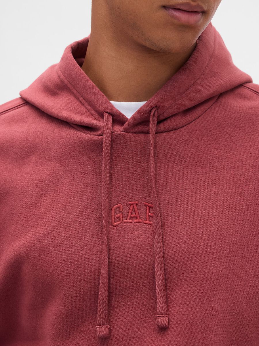 Felpa rossa con cappuccio Uomo_3