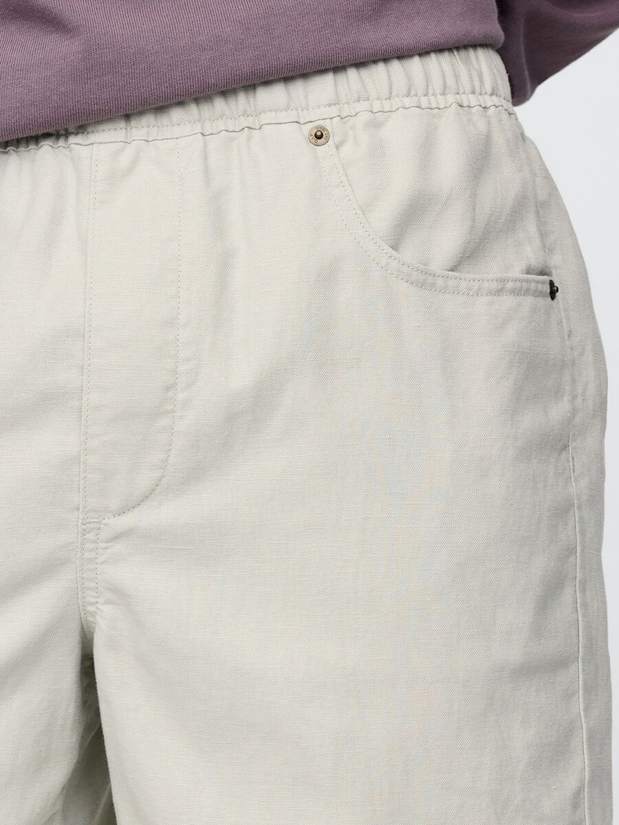 Beige Linen and Cotton Shorts by Gap Man_3