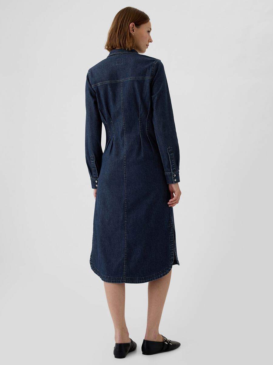 Vestito chemisier in denim con pinces Donna_2