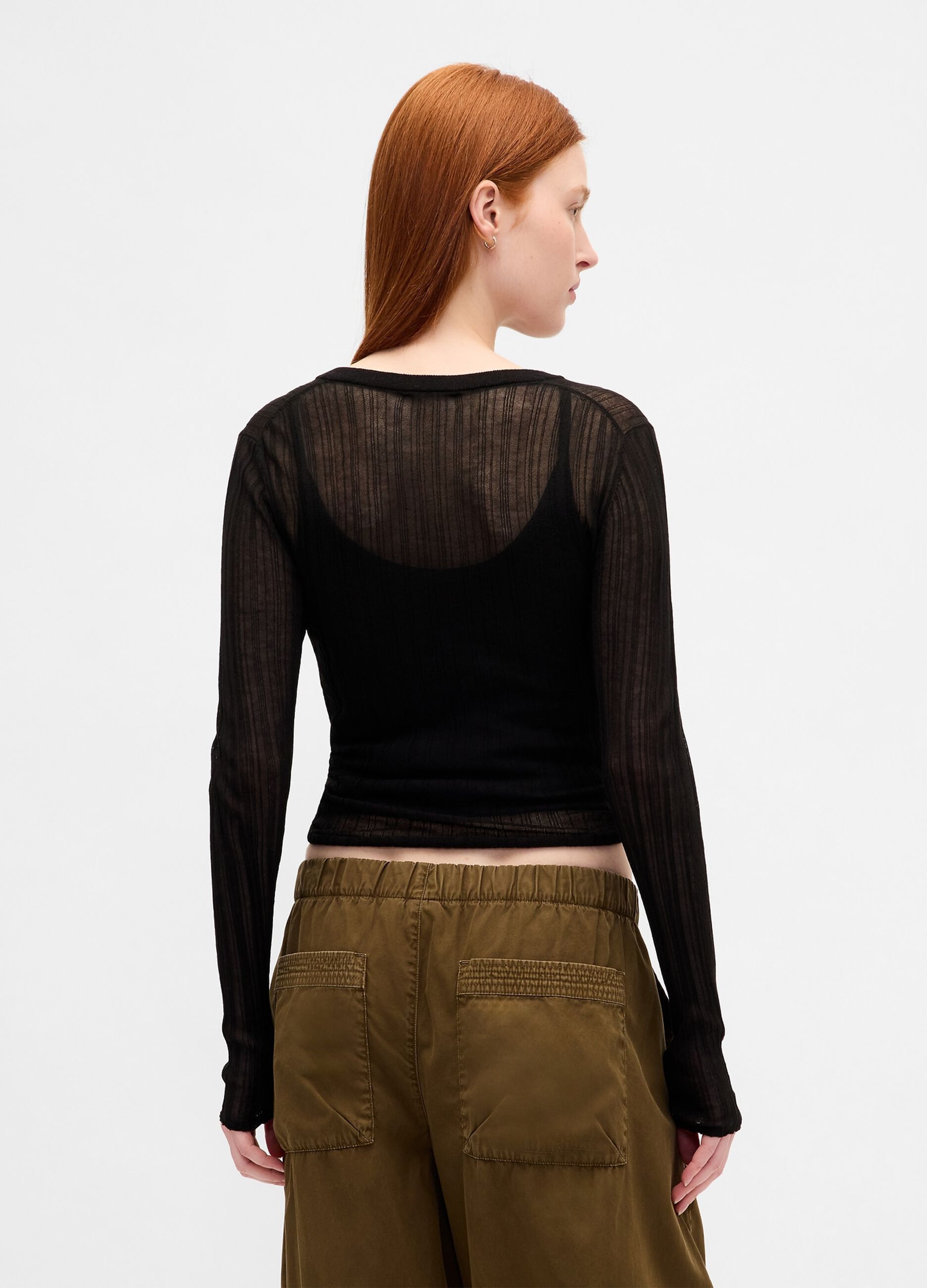 Black Sweater with Transparent Details_1