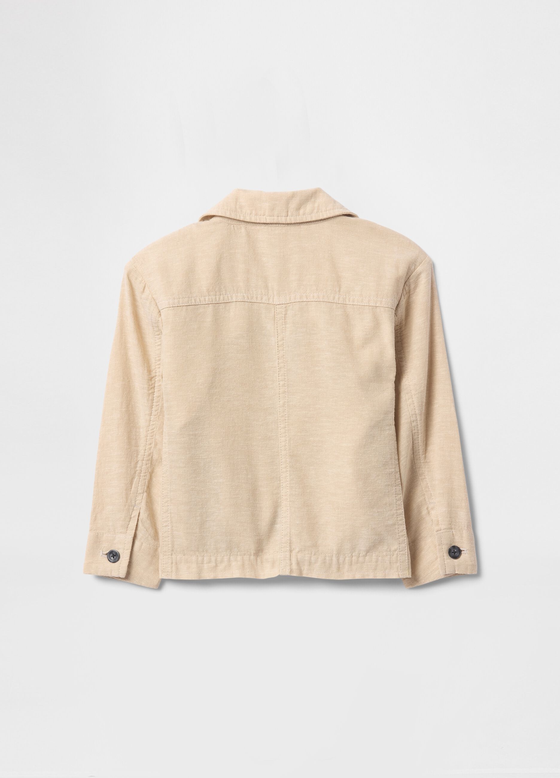 Giacca beige in lino e cotone_1