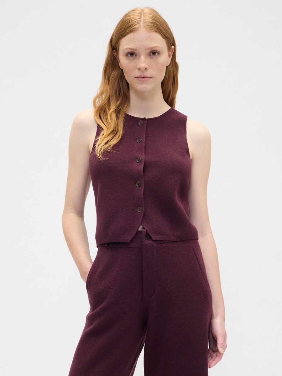 Gilet viola in misto fibre Donna_0
