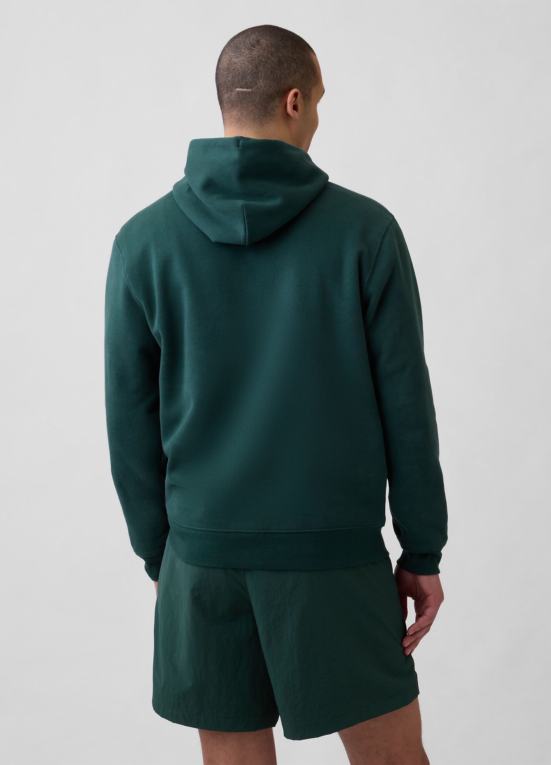 Felpa con cappuccio e logo in misto cotone