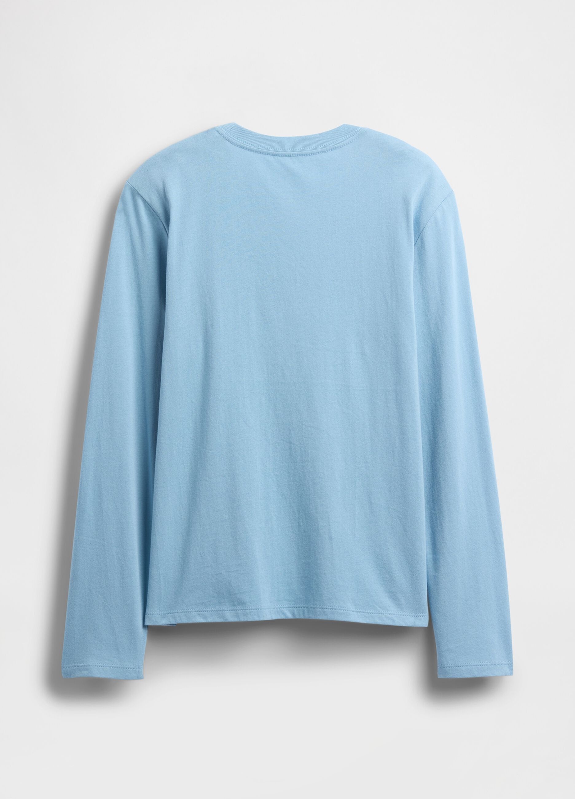Maglia a maniche lunghe azzurra in cotone_1
