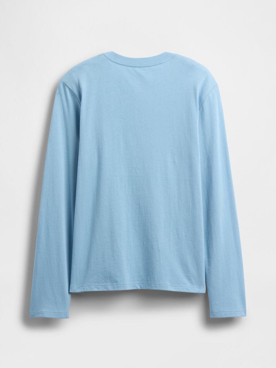Maglia a maniche lunghe azzurra in cotone Bambino_1