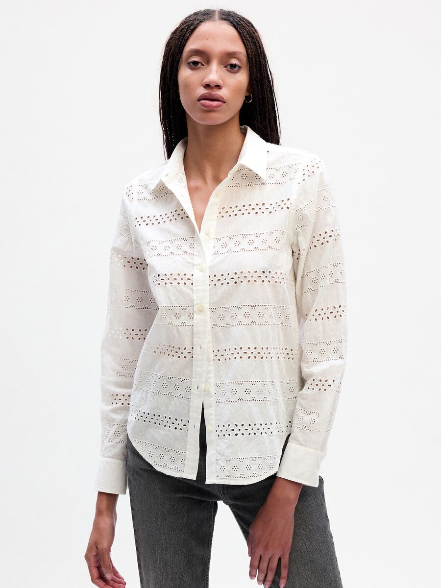 Broderie anglaise lace shirt Woman_0