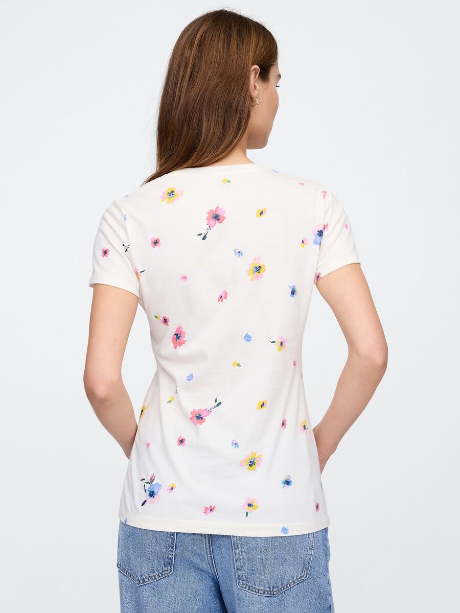 Gap White Floral Cotton T-Shirt Woman_2