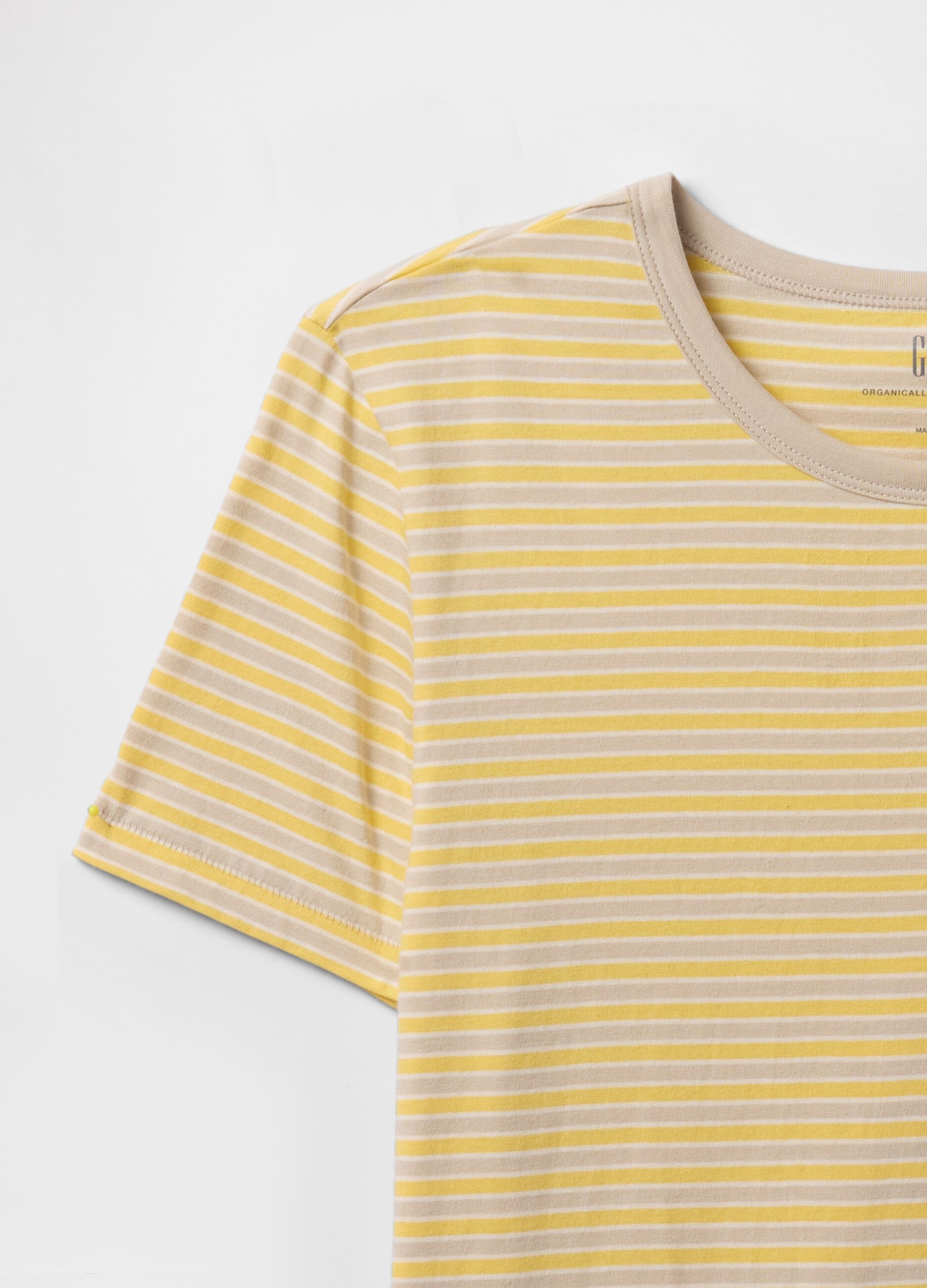 T-shirt a righe gialle in cotone Gap_4