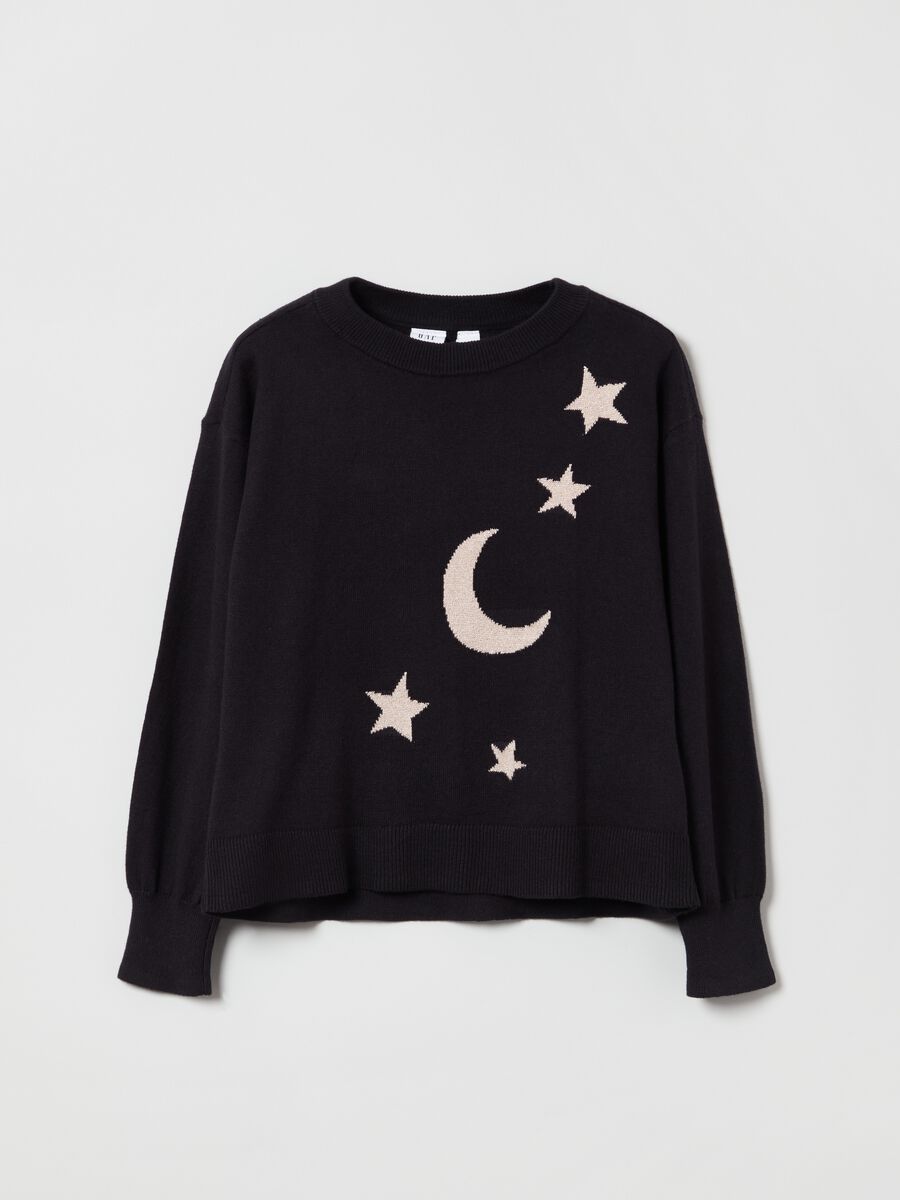 Pullover with jacquard moon and stars Girl_0