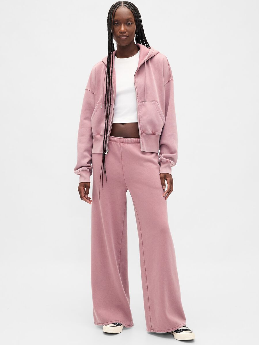 Pantaloni rosa da donna in misto cotone e poliestere Donna_0