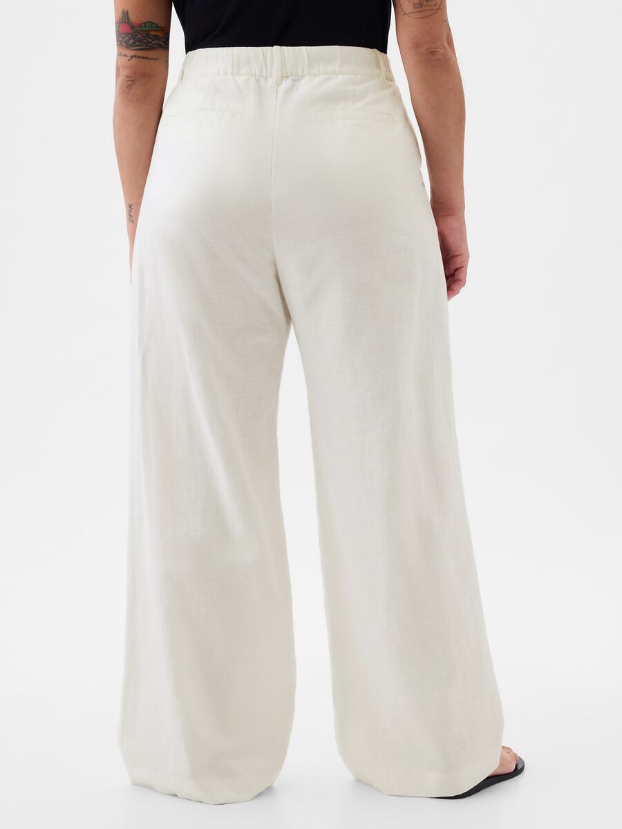 Wide-leg trousers cotton and linen Woman_4