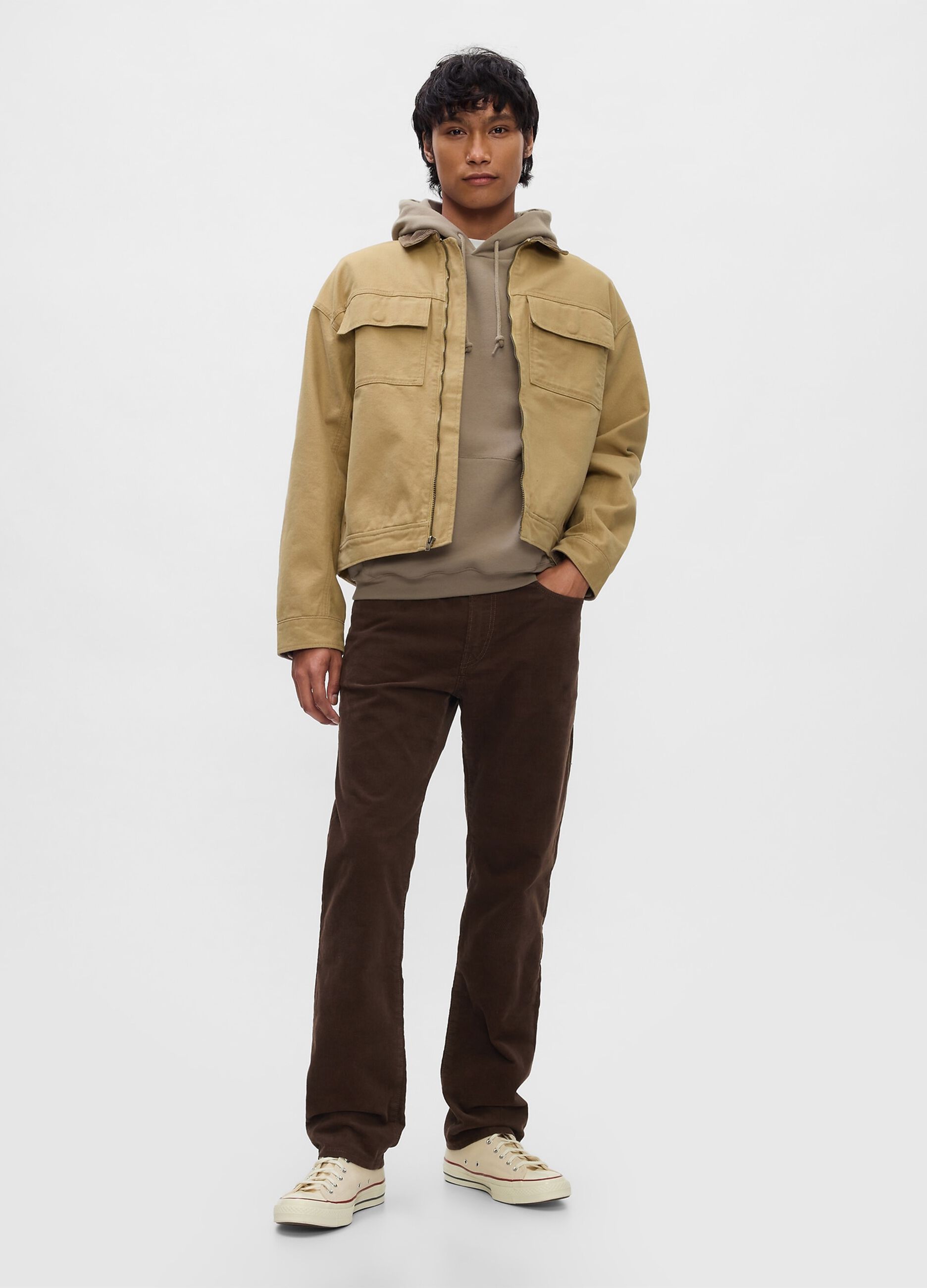 Straight-fit trousers in stretch corduroy