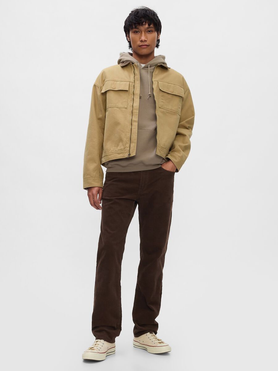 Straight-fit trousers in stretch corduroy Man_0