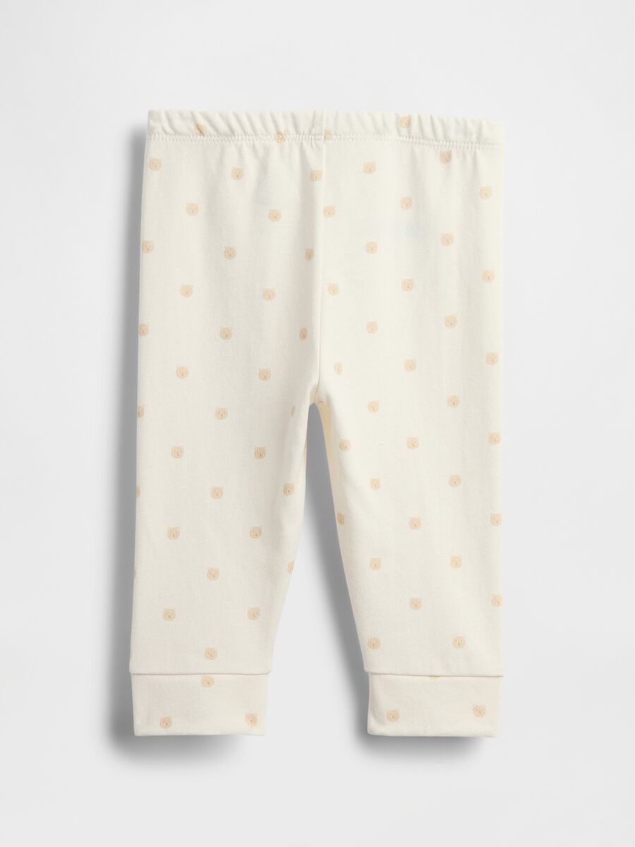 Pantaloni bianchi in cotone per neonati Neonato_1