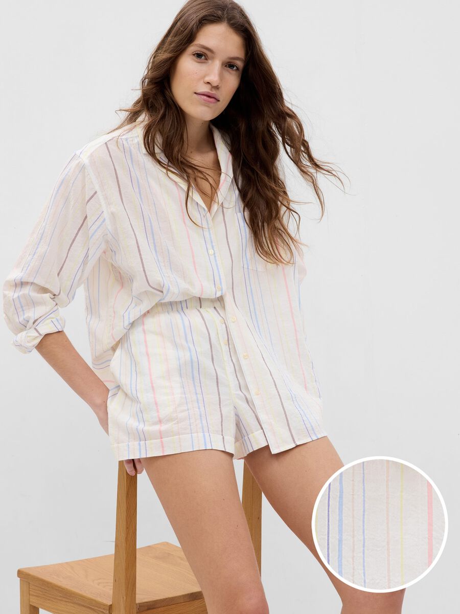 Multicoloured striped pyjama shorts Woman_0