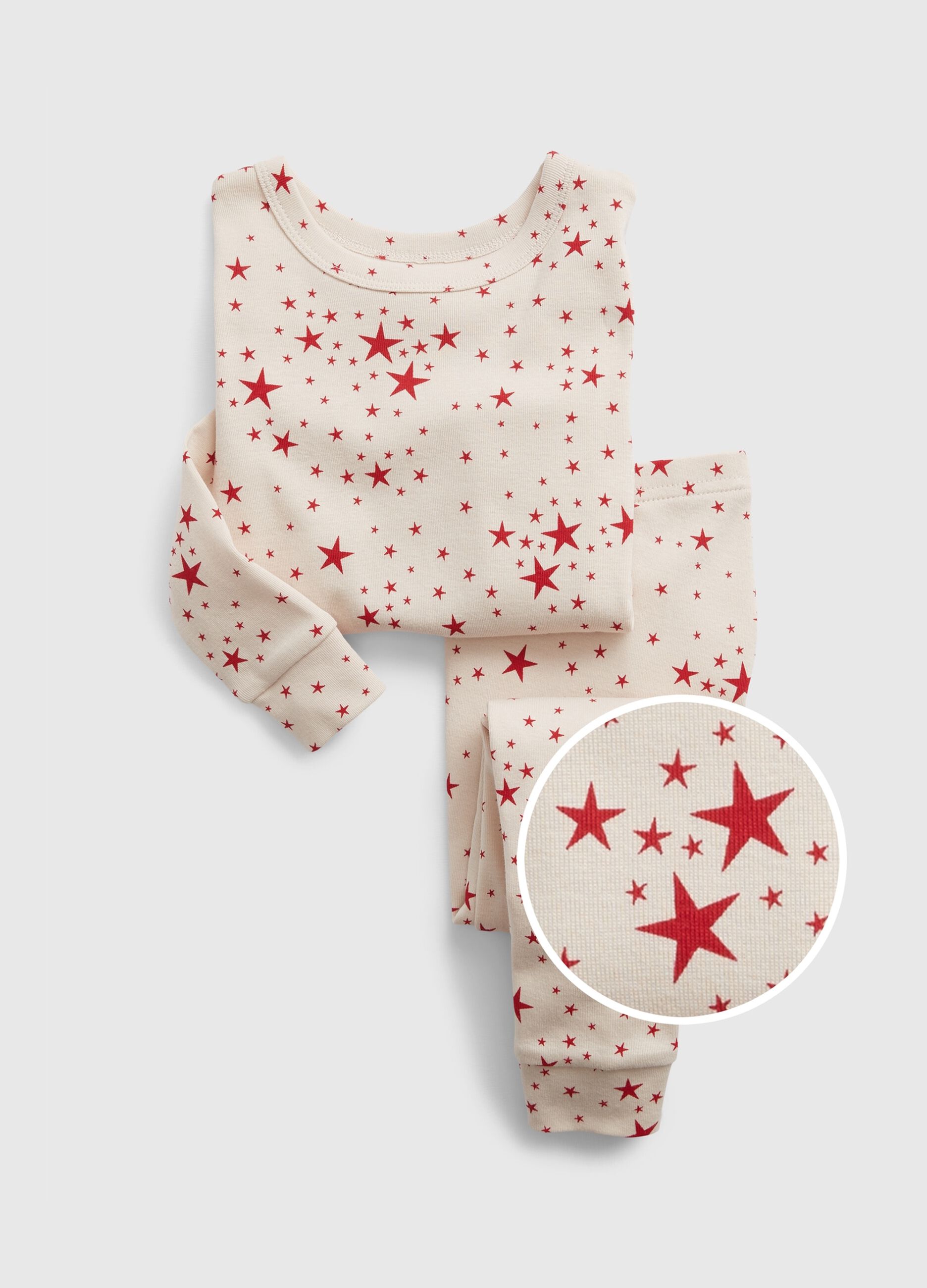Long cotton pyjamas with stars print