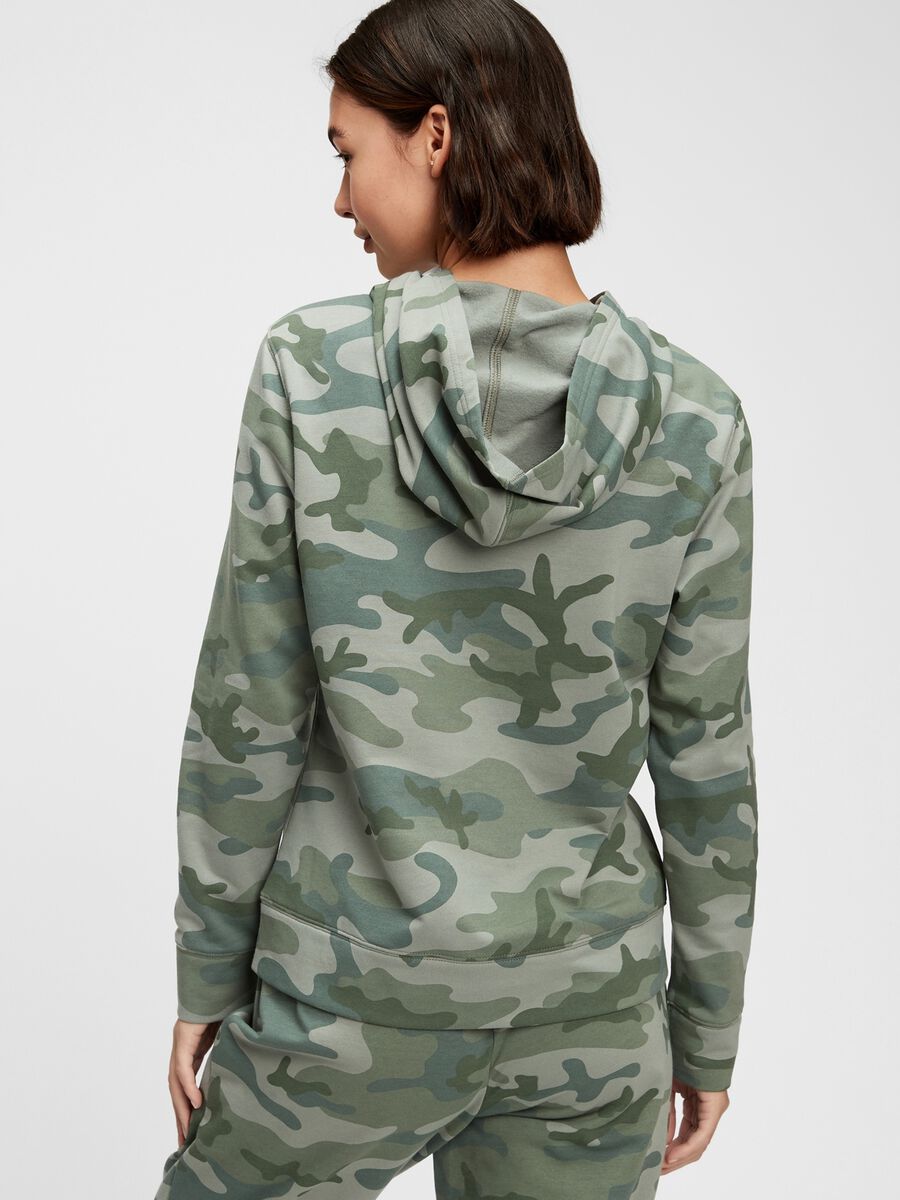 Camo hoodie with embroidered logo Woman_1