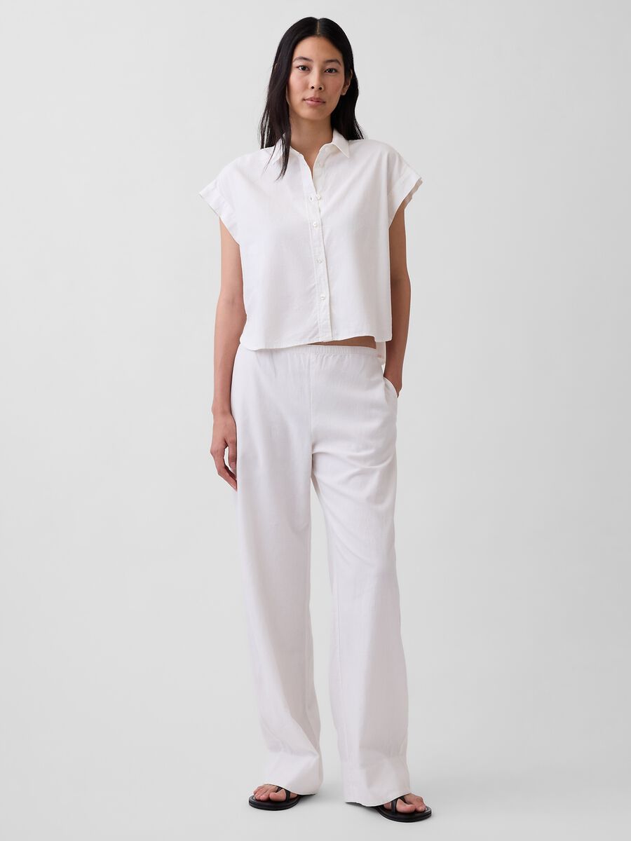 Camicia in misto lino Donna_2