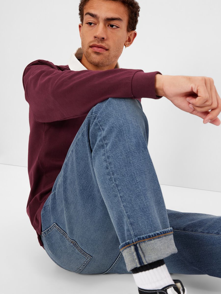 Straight-fit jeans in stretch cotton and Lyocell Man_0