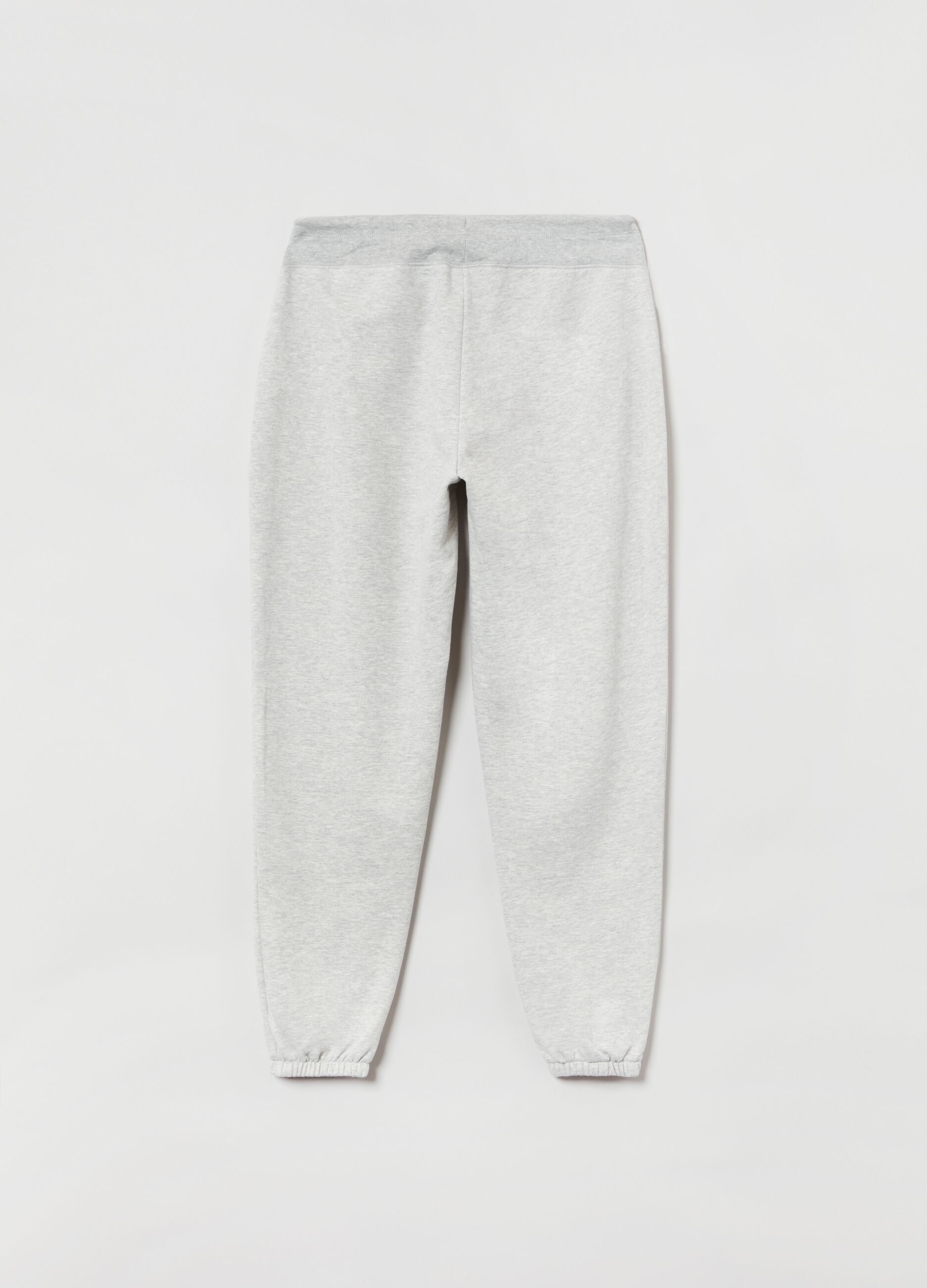 Fleece joggers with logo embroidery_1