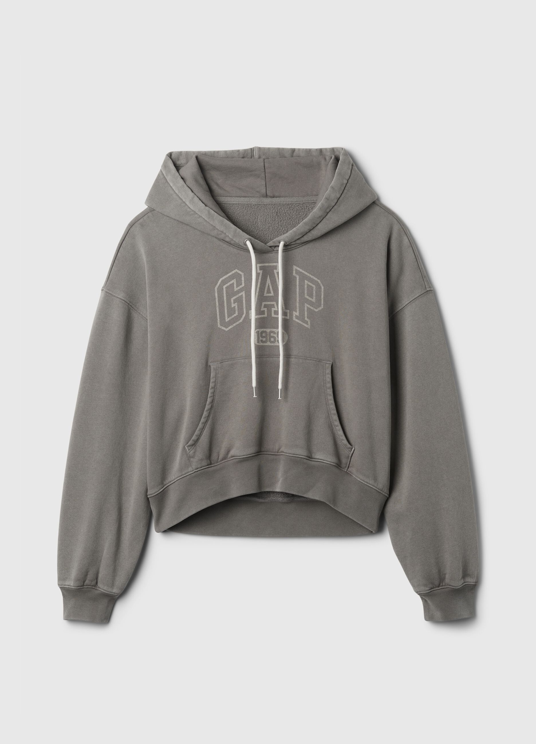 Felpa over cropped con stampa logo_3