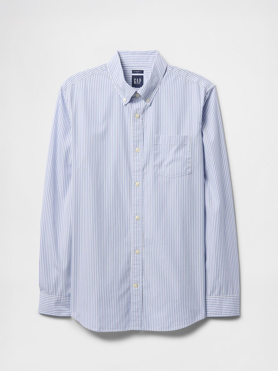 Camicia a righe azzurre in cotone Man_3