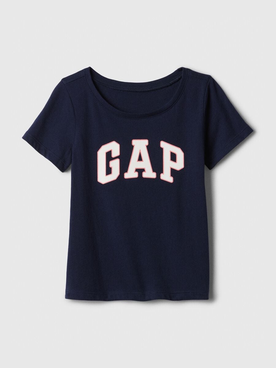 T-shirt a maniche corte in cotone con logo GAP Bimba_0