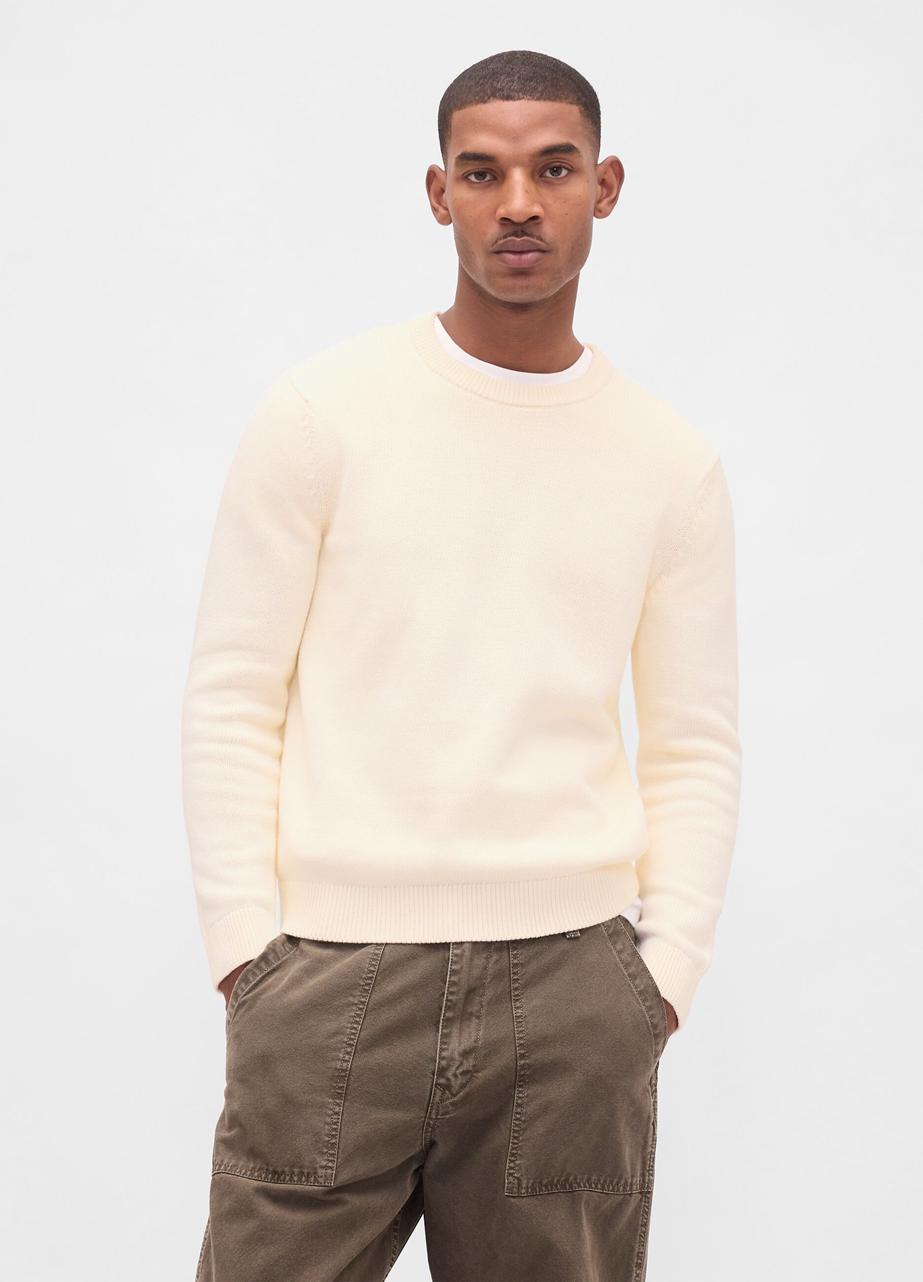 Pullover bianco in cotone