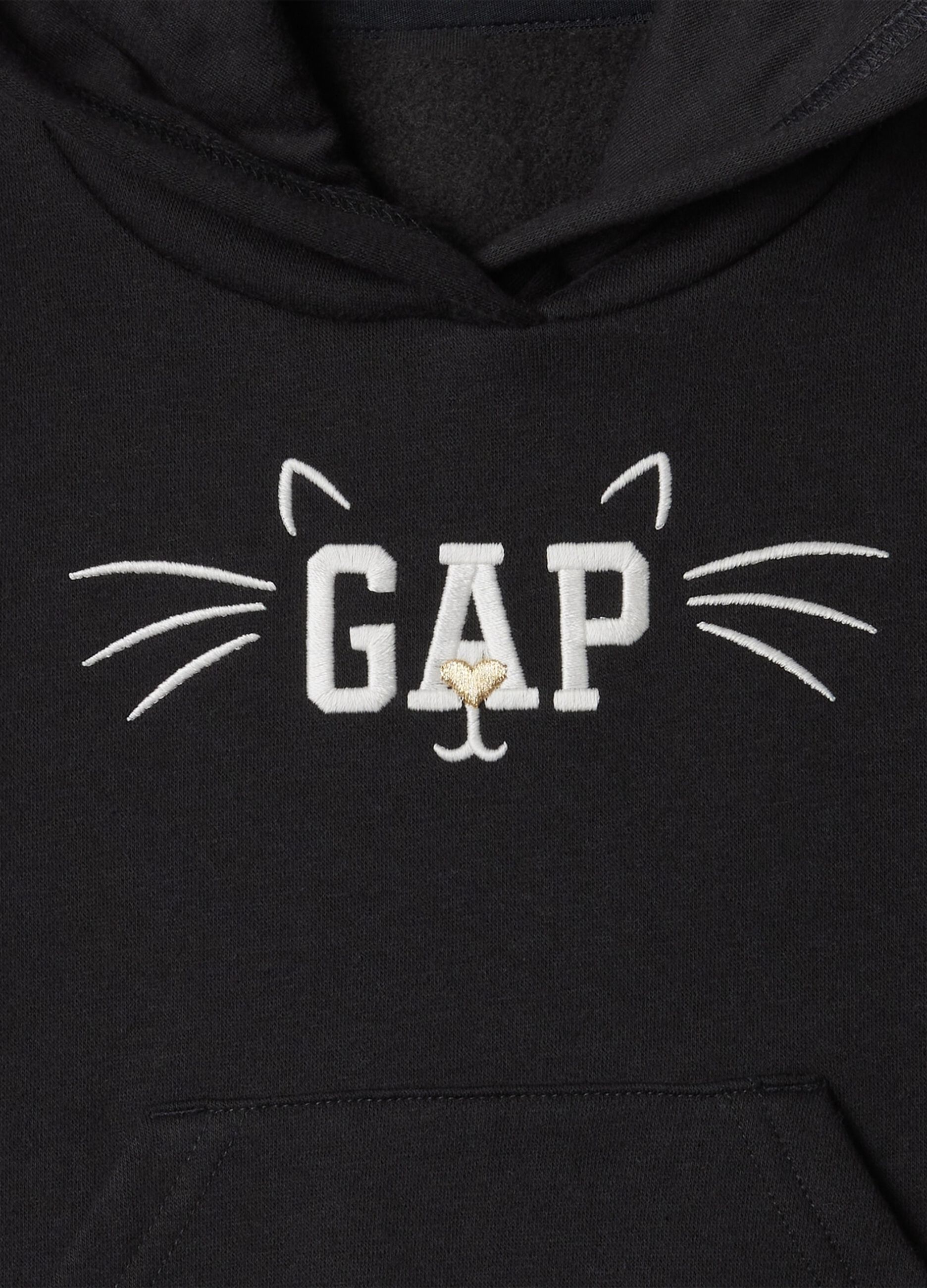 Felpa con cappuccio ricamo logo e gattino _2