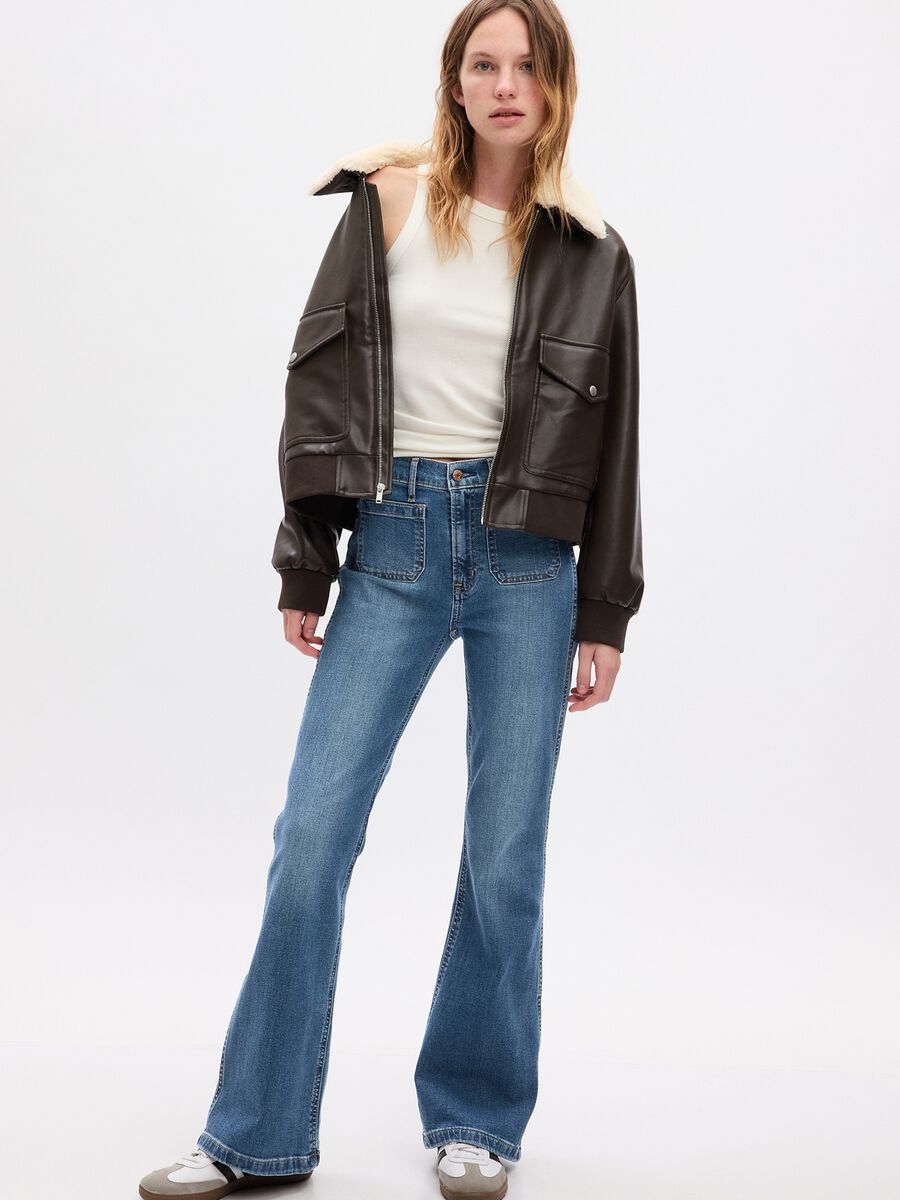 Flare-fit jeans with high-rise waist Woman_0