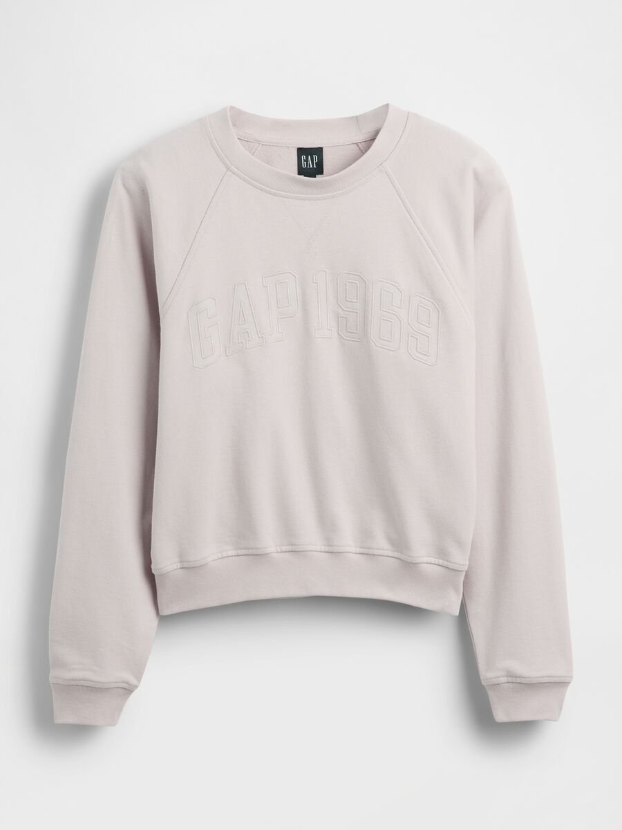 Felpa in misto cotone con girocollo Donna_4