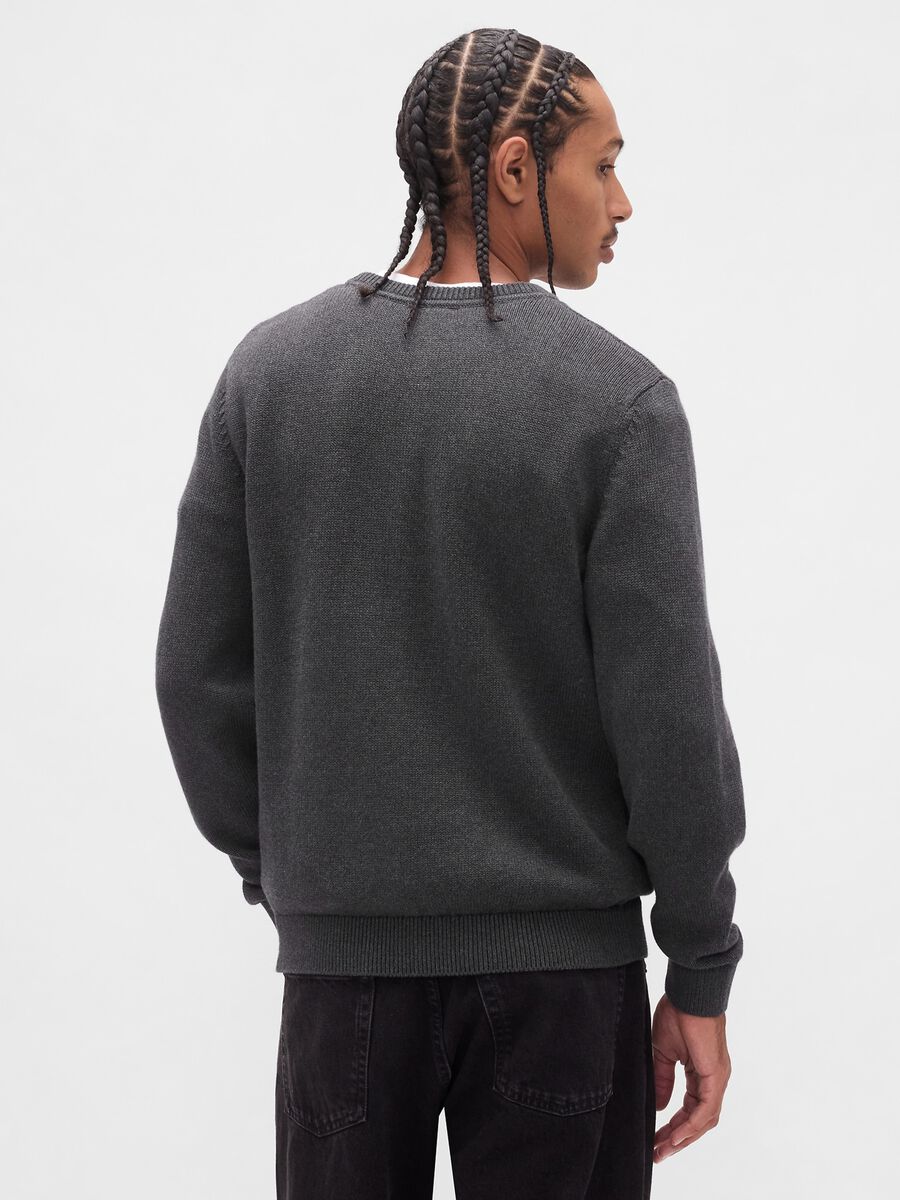 Maglione grigio in cotone Uomo_1